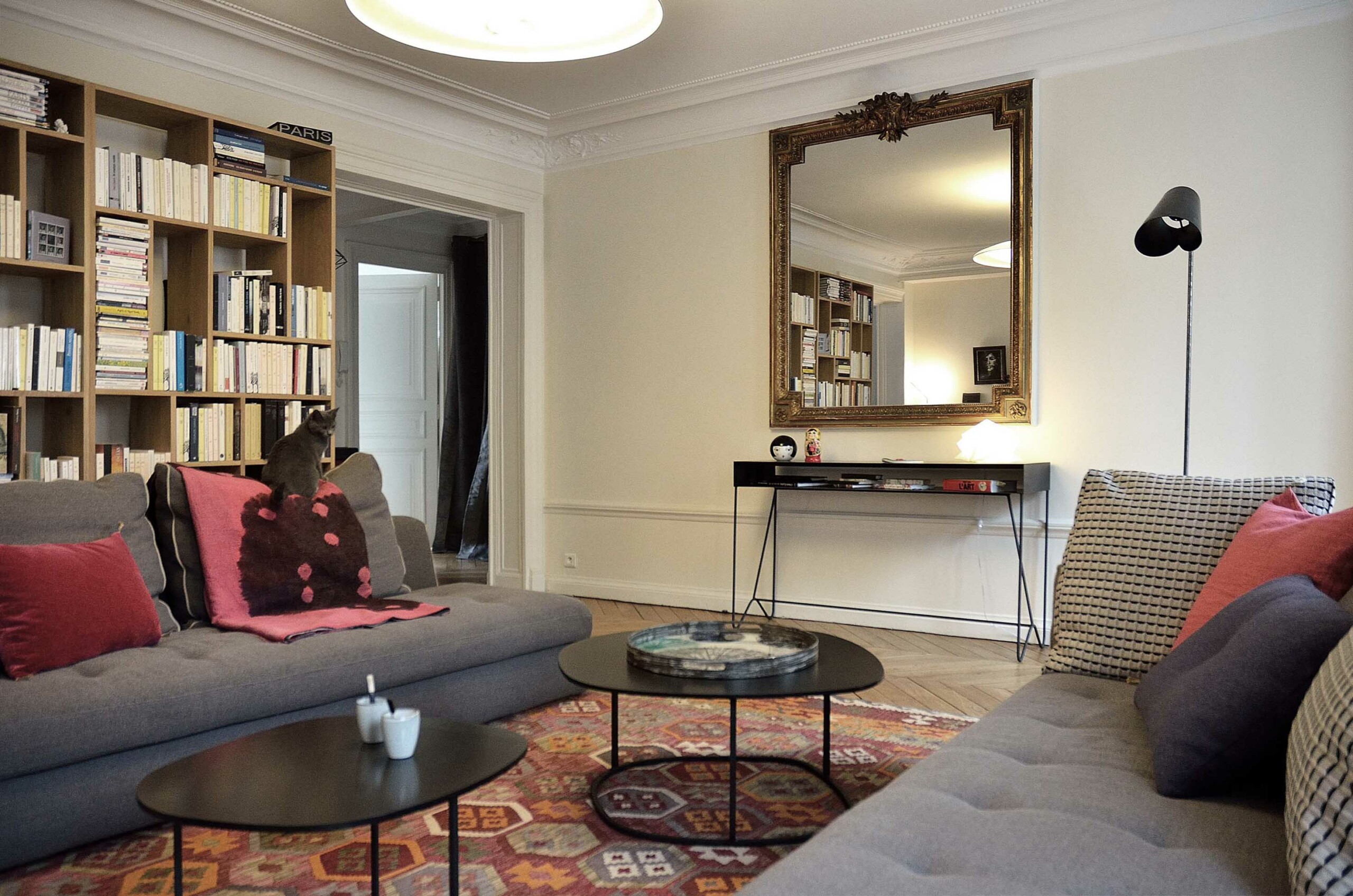 Projet Mirosmenil : agencement d’un appartement parisien - Salon, Agence Oz by cath, architecture d'intérieur