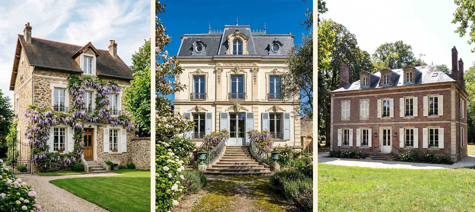 maison ancienne en brique, maison ancienne type ile-de-france, maison ancienne en pierre meulière